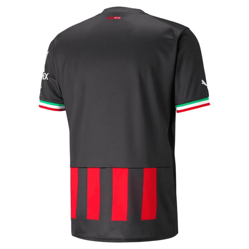 Camisa-AC-Milan-Home-1-2022-22-23-Torcedor-Puma-Vermelho-Vermelha-Fut-Futebol-Champions-Rafael-Leao-italia-manto