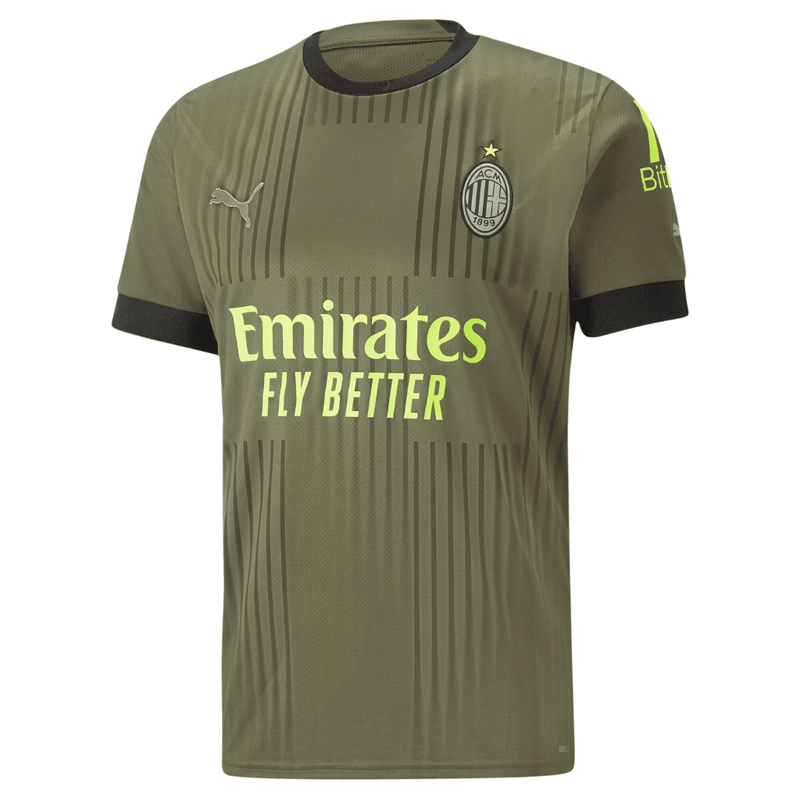 Camisa-AC-Milan-Third-3-2022-22-23-Torcedor-Puma-Verde-Fut-Futebol-Champions-Rafael-Leao