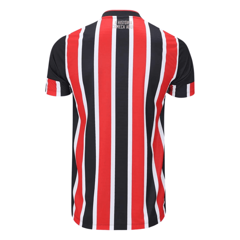 camisa-sao-paulo-sao-2-ii-away-24-25-2024-torcedor-new-balance-masculina-vermelha-vermelho-preta-preto-futebol-brasileirao