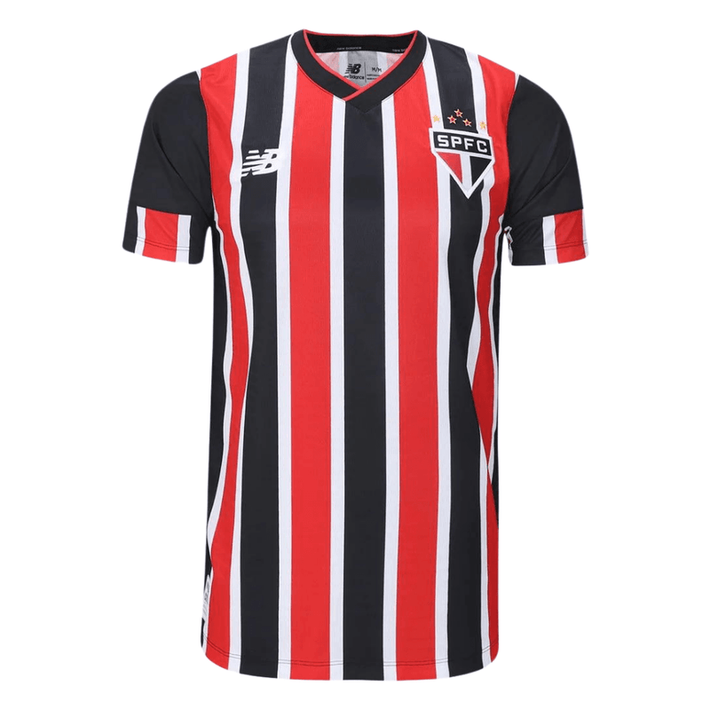 camisa-sao-paulo-sao-2-ii-away-24-25-2024-torcedor-new-balance-masculina-vermelha-vermelho-preta-preto-futebol-brasileirao